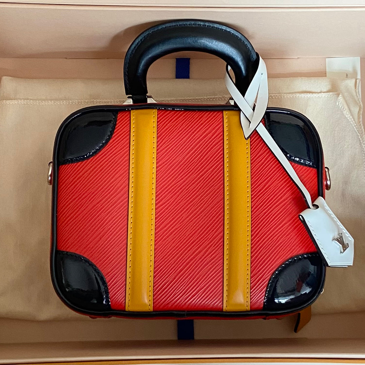 Louis Vuitton Valisette Red/Orange/Black BB Epi leather Silver