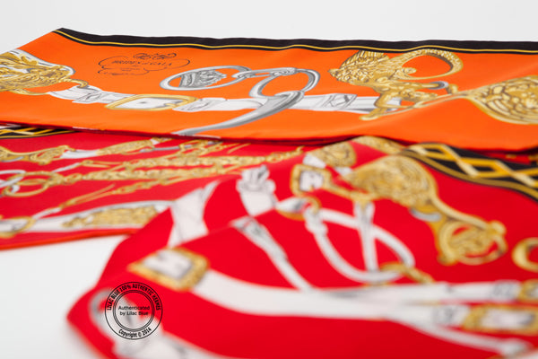 Hermès Maxi Twilly Brides de Gala. Orange, Red & Gold