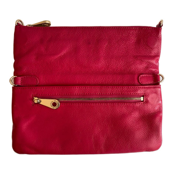 Mulberry Darwin Clutch Purse Raspberry Calf Leather Gold - Preloved