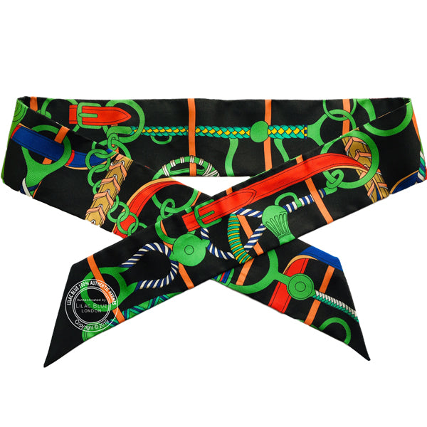 Hermès Twilly Panoplie Equestre. Noir, Vert, Rouge (pair)