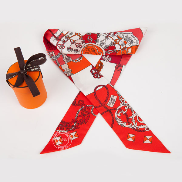 Hermès Twilly Tour de Cles. Red & White