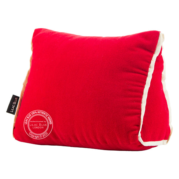 Lilac Blue London Bag Bolster - Red with Ivory Piping