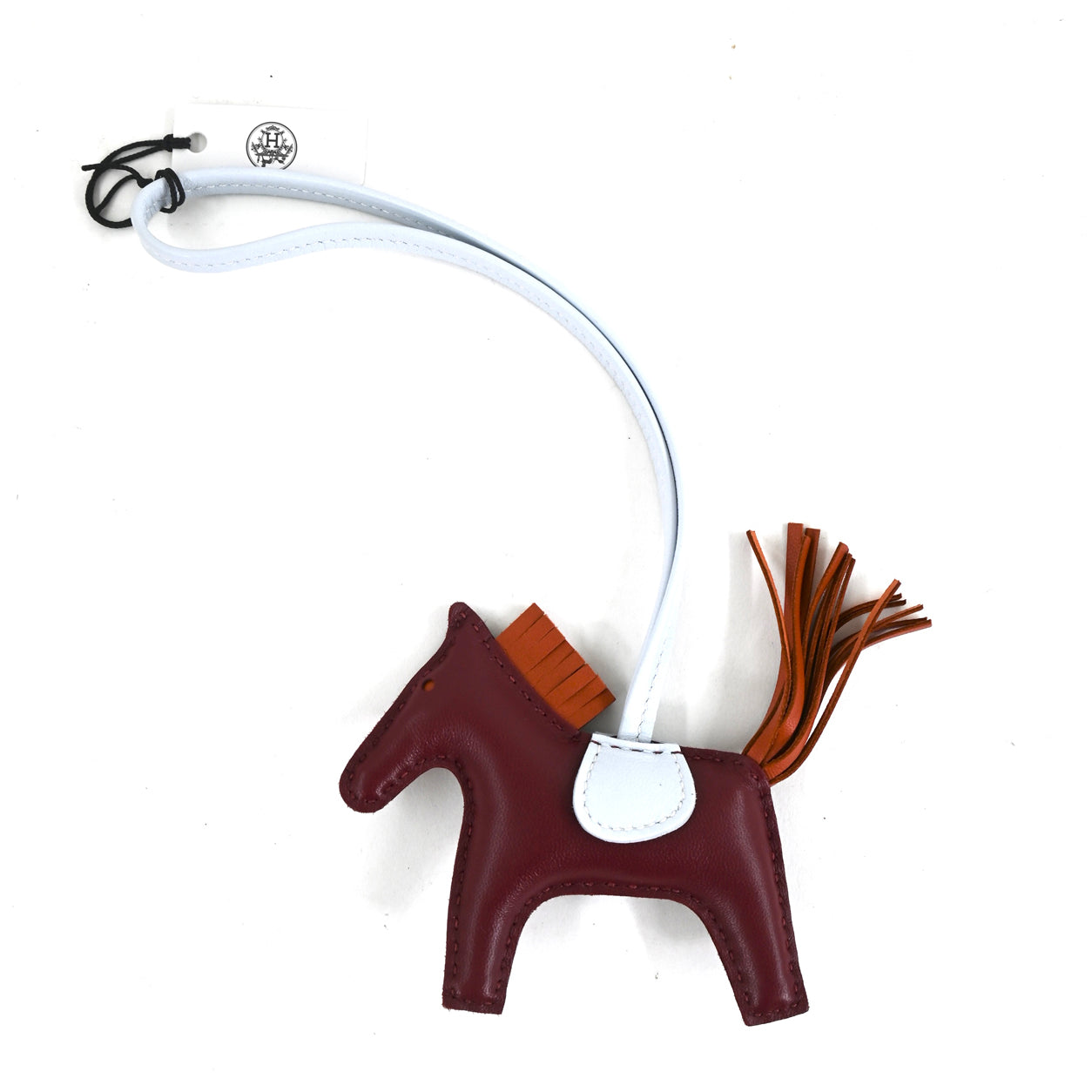 Hermès Rodeo Charm Rouge Grenat, Cornelian, Bleu Brume