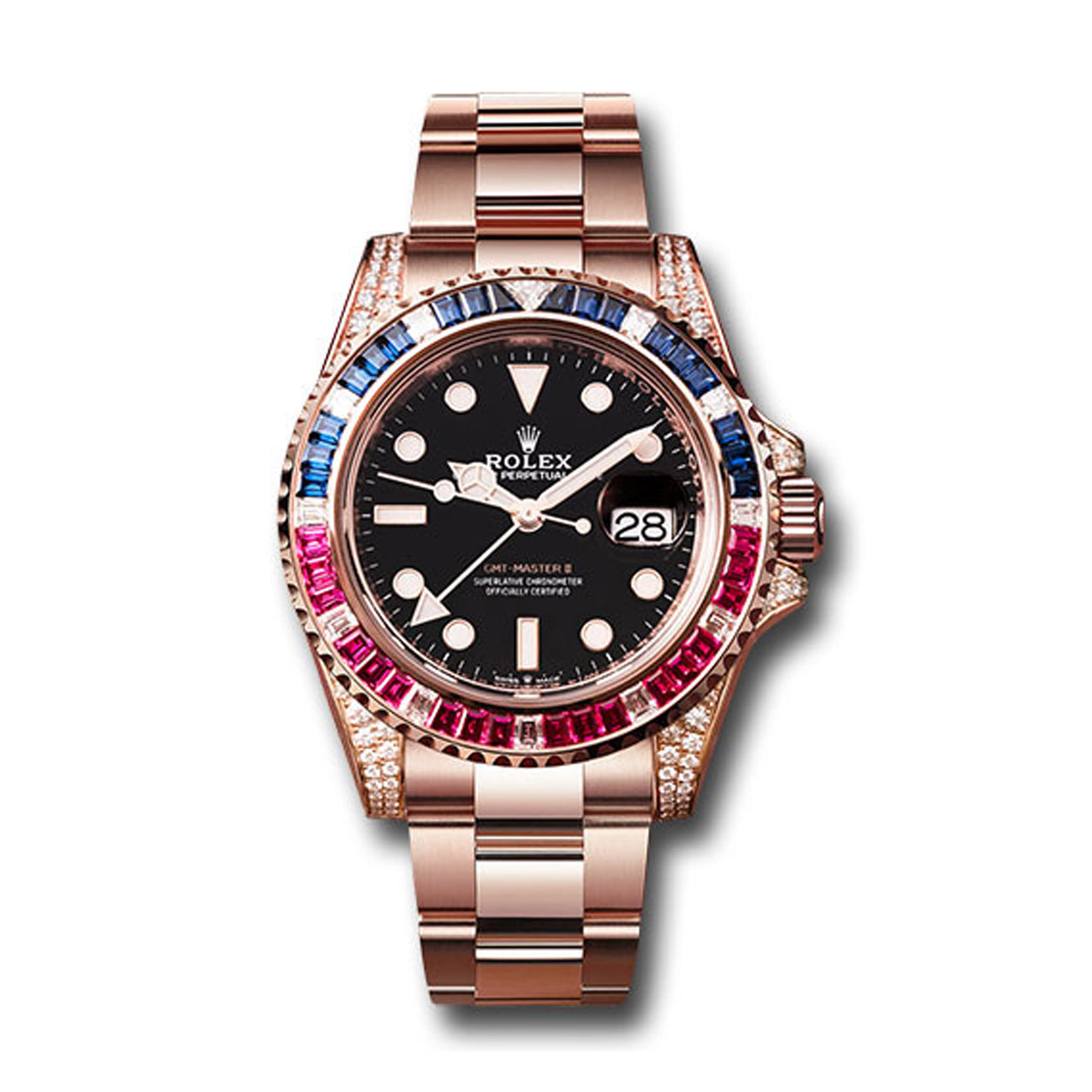 Rolex GMT Master II Saru 40mm Rose Gold Black Dial126755SARU