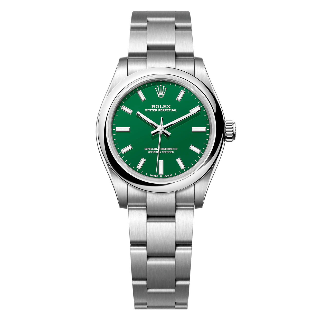 Rolex Oyster Perpetual Stainless Steel 31mm Green Dial 277200