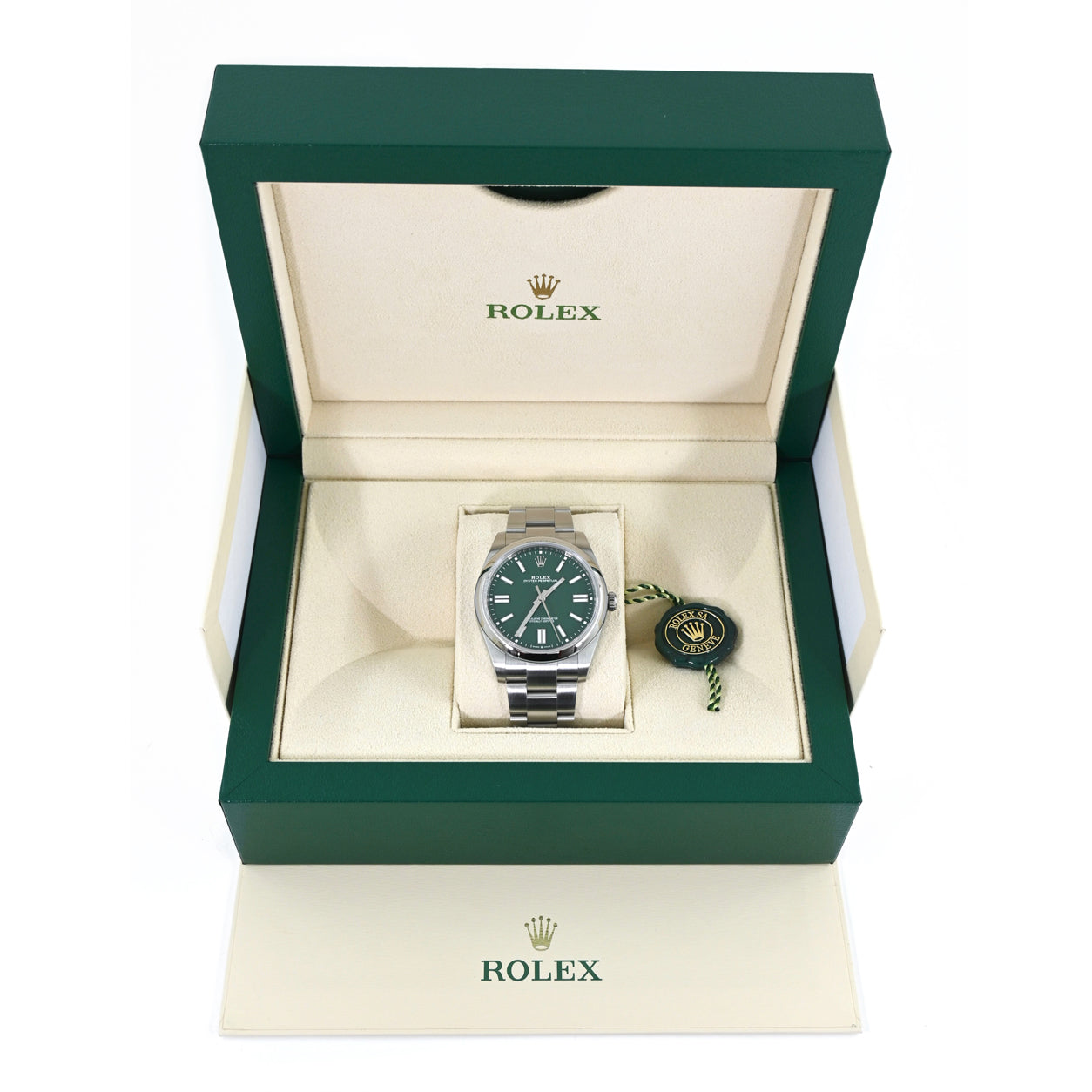 Rolex Oyster Perpetual 41mm Stainless Steel Green Dial 124300