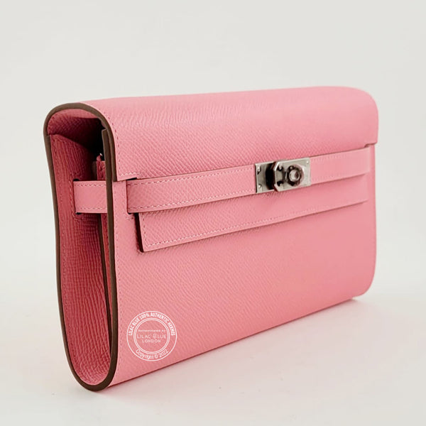 Hermès Kelly Wallet to Go Rose Confetti Epsom PHW