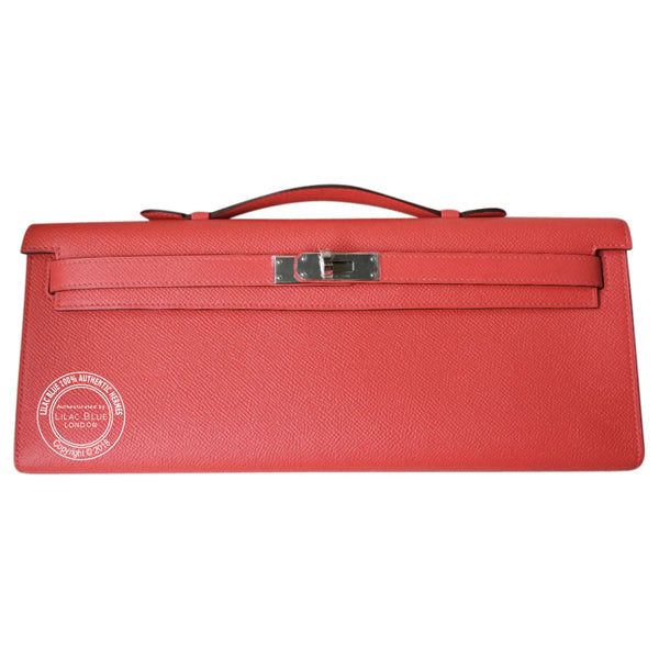 Hermès Kelly 31cm Rose Jaipur Cut Pochette Epsom PHW
