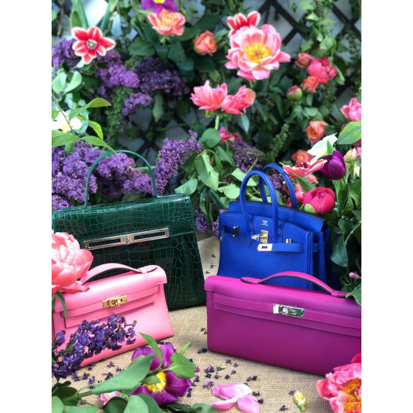 Hermès Kelly 31cm Rose Pourpre Cut Pochette Swift PHW