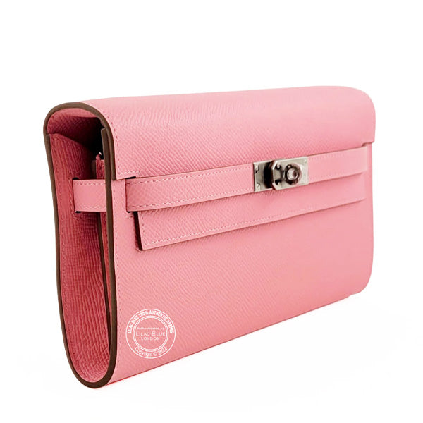 Hermès Kelly Wallet to Go Rose Confetti Epsom PHW