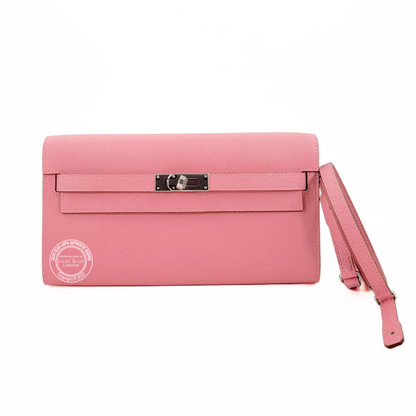 Hermès Kelly Wallet to Go Rose Confetti Epsom PHW