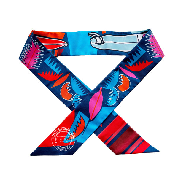 Hermès Twilly Sea Surf Fun. Marine, Rose, Rouge (pair)