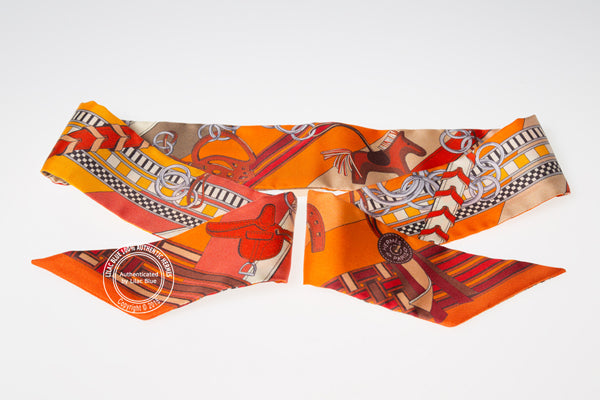 Hermès Twilly Brides de Gala. Orange, Beige, Corail (pair)