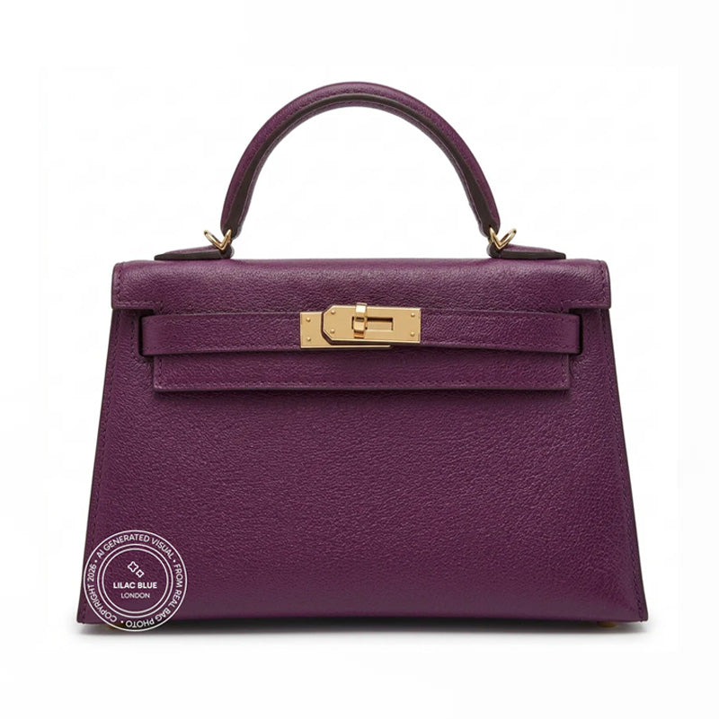 Hermès Kelly 20cm Anemone Chèvre PBHW