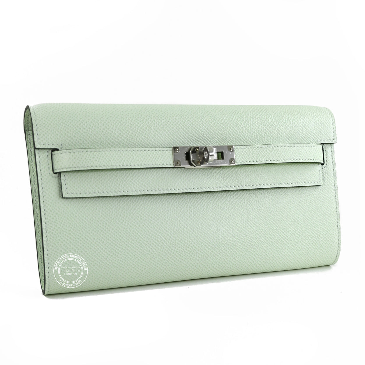 Hermès Kelly Wallet to Go Vert Fizz Epsom PHW