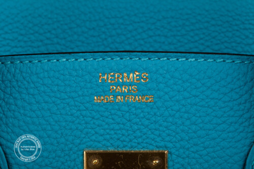 35cm Turquoise Birkin with Gold detail