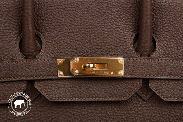 35cm Cacao Brown Birkin. Taurillon Clemence, Gold - Lilac Blue  