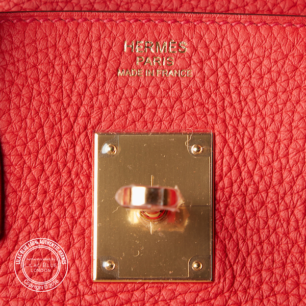 Hermes Birkin 30 Rouge tomate TC gold hw X stamp