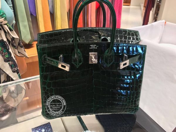 Hermes Green Vert Fonce Emerald Crocodile Birkin 25 Handbag Kelly Bag –  MAISON de LUXE