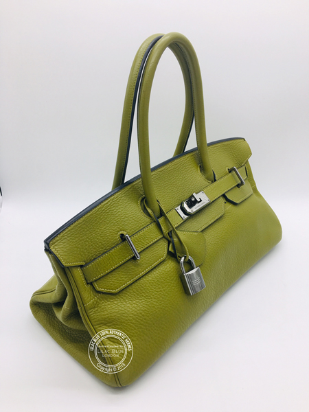 Birkin shoulder leather handbag Hermès Green in Leather - 32780829