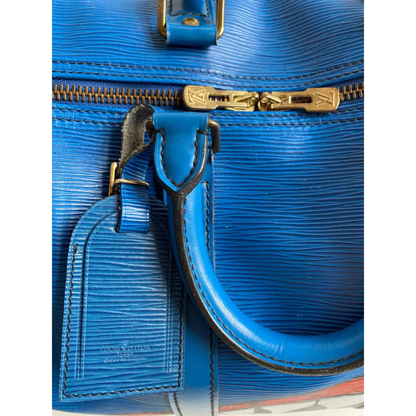 Louis Vuitton keepall 48 hours Light blue Cloth ref.269152 - Joli Closet