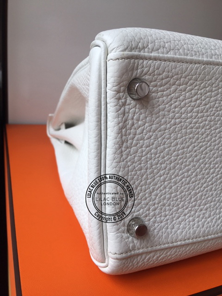 35cm White Kelly in Clemence with Palladium - Preloved base 1