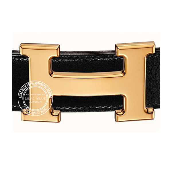 Hermes Belt Buckle H Shiny Gold - Lilac Blue