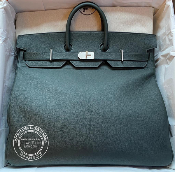 Hermes 50cm Vert de Gris Togo Leather HAC Birkin Bag with Palladium, Lot  #58076