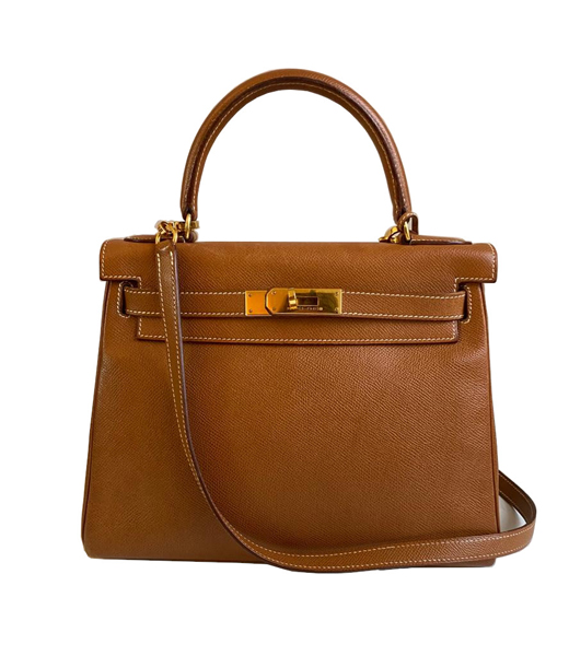 Hermes Kelly 28cm Gold Courchevel GHW 