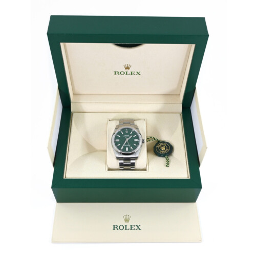 Rolex Oyster Perpetual 41mm Green Dial - Lilac Blue